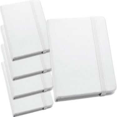 Imagem de Kit 5x Caderneta de Anotações 9x14cm 80 Fls Sem Pauta Branco - TopGet