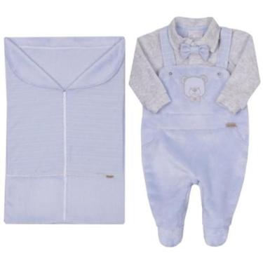 Imagem de Saída Maternidade Pelo Bebê Menino Inverno Paraiso Rf 16126, Azul, RN 