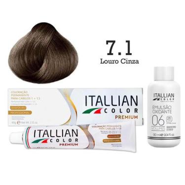 Imagem de Coloração 7.1 Louro Cinza Oxi 06 Volumes 90ml  Itallian Color - Italli