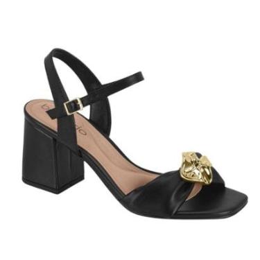 Imagem de Sandalia Feminina Beira Rio Conforto Festa Salto Bloco Médio Detalhes Metal Casual Ref: 8436.241-Feminino