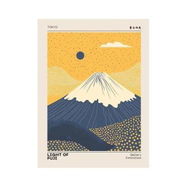 Imagem de Pôster Em Tela Estilo Ukiyo-e Japonês Com Elementos De Flores De Cerej