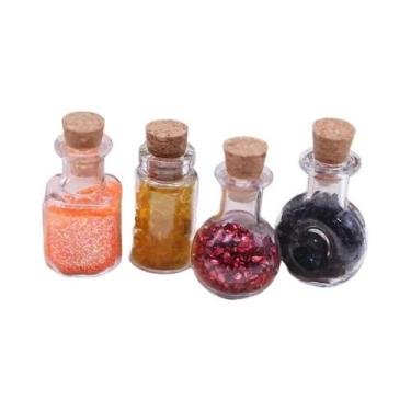 Imagem de Mini Frascos De Vidro Com Rolha 4 Peças/Conjunto Decoração De Hallowee