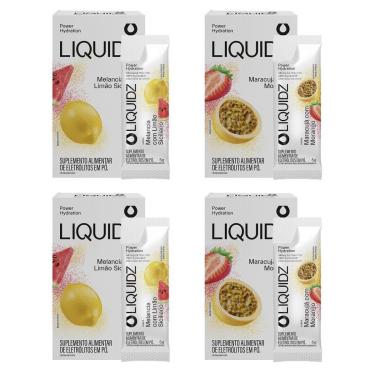 Imagem de LIQUIDZ - Eletrólitos Zero Açúcares - Limão Siciliano | Maracujá - Kit 4 Caixas - 24 sachês-Unissex