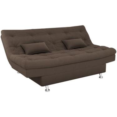 Imagem de Sofá-cama 3 Lugares Casal Reclinável Veludo Matrix Salomé, Marrom, 3