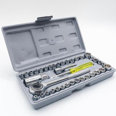 Imagem de Kit Catraca e Soquetes 39 Peças com Maleta para Uso Profissional Compl