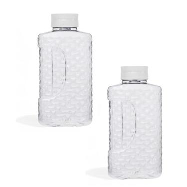 Imagem de Kit 2 Jarra Garrafa de Geladeira Tampa Efeito Cascata 1,95L Plástico Livre de Bpa para Bebidas Branco