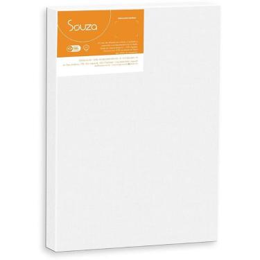 Imagem de Tela para Pintura Souza Office Escolar Chassi MDF 15x15cm Pacote com 5 Branco