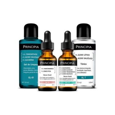 Imagem de Kit Antiacne Avançado Principia, composto pelos itens AG-10, AL-9, NC-