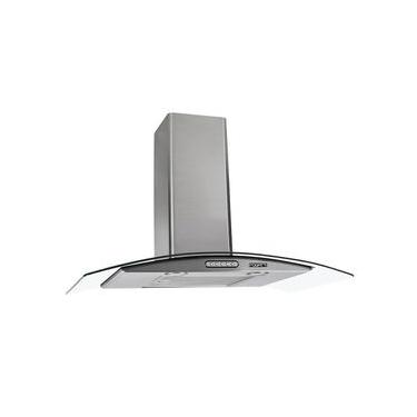 Imagem de Coifa de Parede Fogatti Vidro Curvo Duto Slim 80cm Inox com Led e 3 Velocidades 220V