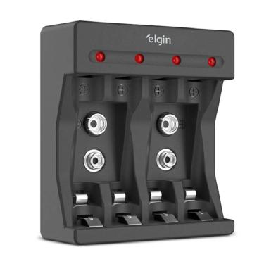 Imagem de Carregador de Pilhas Elgin AA, AAA e Bateria 9V - Cabo USB-C