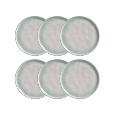 Imagem de Conjunto 6 Pratos Sobremesa 21cm Bio Mar Cerâmica Stoneware Porto Brasil Mesa Posta