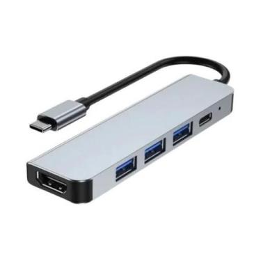 Imagem de Estação De Conexão USB C 5 Em 1, Adaptador Tipo-C HDMI, Divisor Multip