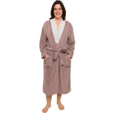 Imagem de Roupão Sherpa Lã de Carneiro Toque Flannel - Tessi, M, Magnólia