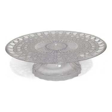 Imagem de Boleira Lapidada Cristal Transparente 32cm Suporte Para Bolo - produfe