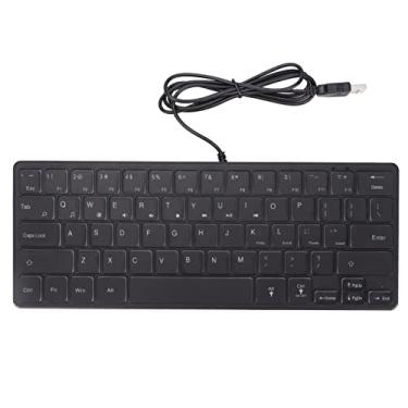 Imagem de Mini teclado USB, mini teclado portátil com 3 efeitos de luz de fundo USB para jogos com fio para computadores universais