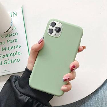 Imagem de Capa de telefone de cor verde sólida para iPhone 11 Pro Max XR X XS MAX Preto Fosco Azul Capa macia para iPhone SE 6s 7 8 Plus Capa, I, para iPhone X XS
