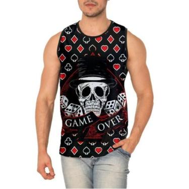 Imagem de Camiseta Regata Caveira Game Over Pôquer Ref:15 - Smoke