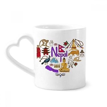 Imagem de Nepal Love Heart Landscap Caneca Bandeira Nacional Café Cerâmica Copos Copo de Coração de Vidro