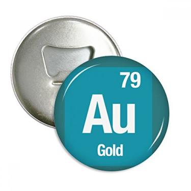 Imagem de Au Gold Chemical Element Science Abridor de garrafas ímã de geladeira emblema multifuncional