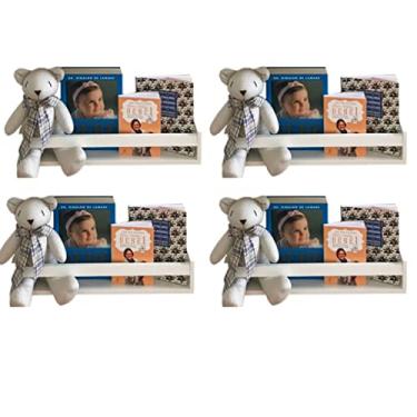 Imagem de Prateleiras Para Livros Infantil Médio Kit 4pç Branco