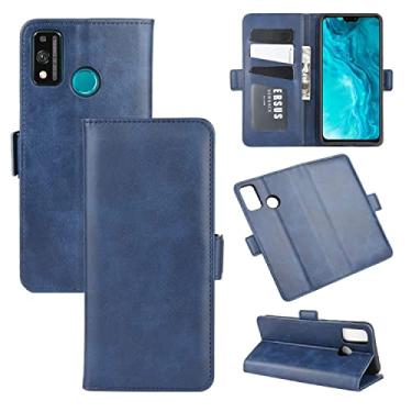 Imagem de YUNCHAO Caixa de telefone Para a Huawei Honor 9x Lite Lite Dual-late Fivela Magneticle Horizontal Flip Leather Case com titular e slots de cartão e carteira capa para celular