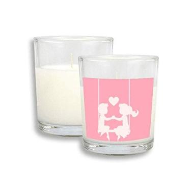 Imagem de Cera de incenso perfumada de vidro rosa para meninos e meninas Dia dos Namorados