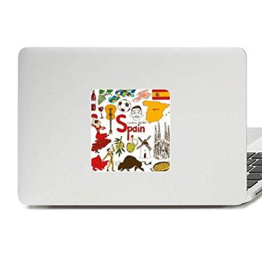 Imagem de Adesivo de vinil com a bandeira nacional de animais da Espanha Landscap para laptop decoração de PC