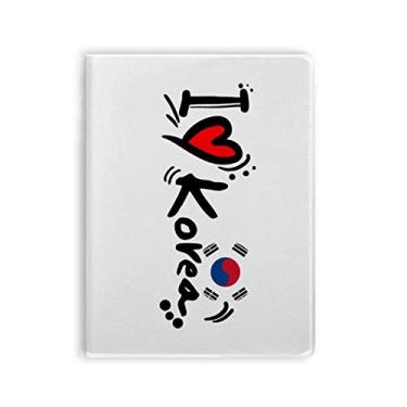 Imagem de I Love Korea Palavra Bandeira Love Heart Ilustration Caderno Capa de Goma Diário Capa Macia