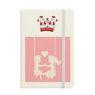 Imagem de Caderno Pink Boy and Girl Day Love Christmas Snowman capa dura grossa