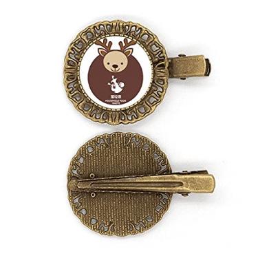 Imagem de Broche de cabelo molhado com cervo tratado para classificação de lixo, prendedor de cabelo