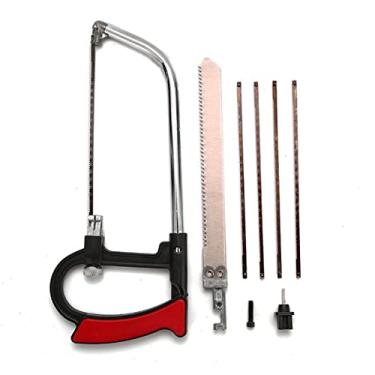 Imagem de Conjunto Kit Mini Serra Serrinha Manual Em Aço 10 Peças Serrote Arco Ajustável Para Serrar Alumínio, Madeira, Acrílico, Corda, Fios, Ferro Para Artesanato, Pesca, Jardinagem, Casa, Jardim LINHA PREMIUM DUPIN