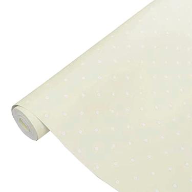 Imagem de Rolo de Papel de Parede Vinílico para Quarto Infantil L 53 cm X C 10 m, Estampa de Bolinhas Sobre Fundo de Cor Creme Suave