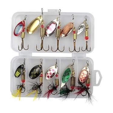 Imagem de predolo 10x Iscas de Pesca Spinnerbait Iscas de Truta Equipamento de Pesca Spinnerbaits de Metal Duro para Lúcio, Estilize um
