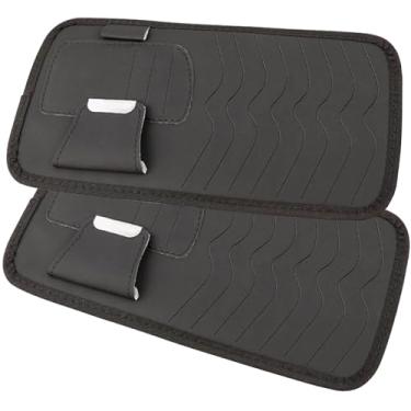 Imagem de GARASANI Pacote com 2 acessórios para viseira de sol para carro, cartões, óculos de sol, porta-canetas para CD/DVD - Carros com 8 capas de armazenamento de CD ou DVD, preto