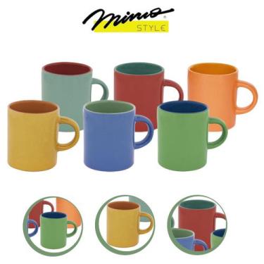 Imagem de Conjunto Mini Canecas Xícaras De Café Em Ceramica Coloridas Com Alça 6
