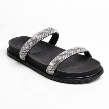 Imagem de Sandália Birken BK02 Preta com Strass 2584