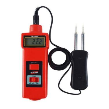 Imagem de Medidor Umidade Digital 0 A 50% Madeira Algodão Temperatura -10 A 65ºC Mu-626 Portátil Instrutherm Estojo Certificado