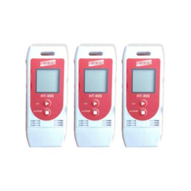 Imagem de Kit 3 Datalogger Digital Temperatura Umidade 32000 Leituras Alarme Usb Ht-900 Portátil Instrutherm