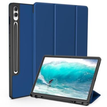 Imagem de Capa para Samsung Galaxy Tab S9+/S9 FE+ 5G 12,4 polegadas 2023 SM-X810/X816B/X818U com suporte para caneta S, capa protetora para tablet com suporte fólio fino, despertar/hibernar, visualização em