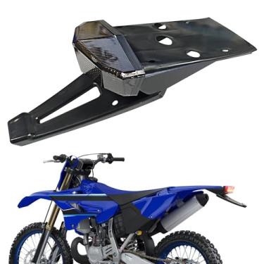 Imagem de IUVWISN Para-lama traseiro de motocicleta 12V LED luz traseira lâmpada de freio estilo oco universal para Dirt Pit Bike Motocross Supermoto Off-Road