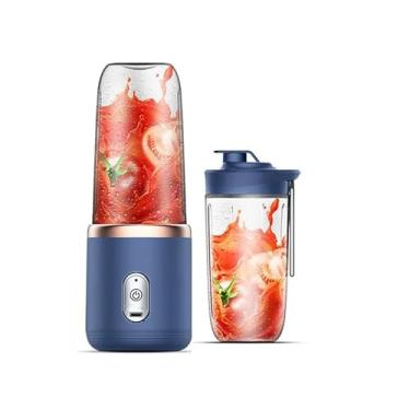 Imagem de Liquidificador Portátil Mini Mixer 40W 2 Copos 300 ml Ideal para Whey Protein, Batida e Suco (Azul)