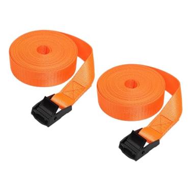 Imagem de Ioensy Correias de amarração, 2 peças, cintas de fixação, fivela de cam, cintas de amarração, rack de teto de carro, cintos para rack de teto, prancha de, Laranja