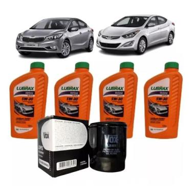 Imagem de Kit Revisão Troca Óleo Motor Honda Hr-v 4lts 5w30 Sintetico - LUBRAX V
