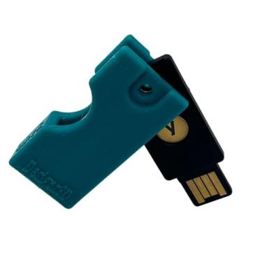 Imagem de Designz3D Yubikey Capa protetora flip porta-chaves (5 NFC/5C NFC) (verde escuro, 5 NFC)
