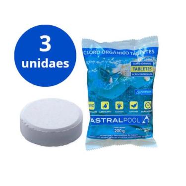Imagem de Kit 3 Pastilhas Cloro Orgânico200g Astralpool Piscina - Sodramar