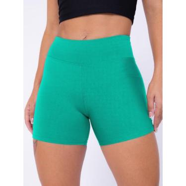 Imagem de Shorts Academia Feminino Suplex Básico Preto Donna Martins, Verde esme