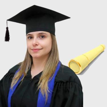 Imagem de Kit 5 Capelo para Formatura Adulto + 5 Canudo - Levitali, 5 capelo pre