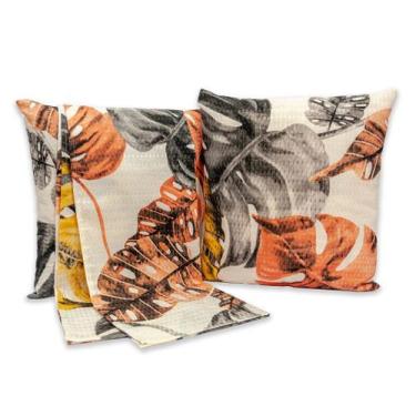 Imagem de Kit peseira QUEEN com 2 Capas de Almofadas 40x40cm Piquet - Rafaloro, 