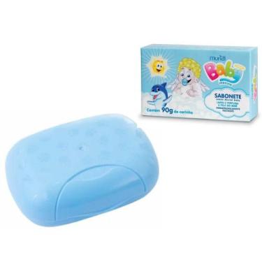 Imagem de Kit Saboneteira Adoleta + Sabonete em Barra Muriel Azul 90g