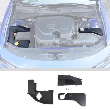 Imagem de JWWY Conjunto de acabamento de tampa de garrafa de refrigerante de poeira lateral do motor Kit de acabamento de capa de motor compatível com Dodge Charger Challenger 2015-2024+ acessórios de motor ABS